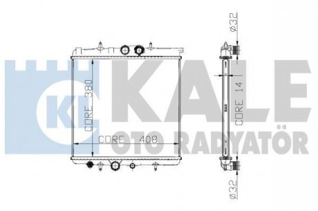 KALE PEUGEOT Радиатор охлаждения 307 1.4 00- Kale oto radyator 213200 (фото 1)