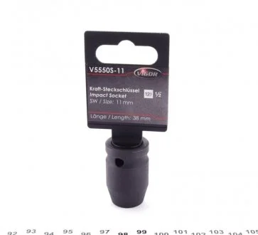 Головка ударная HEX (1/2", 11 мм) S Vigor V5550S-11
