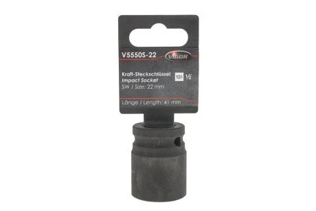 Головка ударная HEX (1/2", 22 мм) S Vigor V5550S-22
