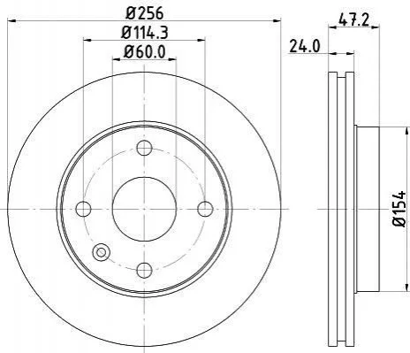 Тормозной диск перед. Lacetti 05- (256x24) HELLA PAGID Hella pagid 8DD355111-351 (фото 1)
