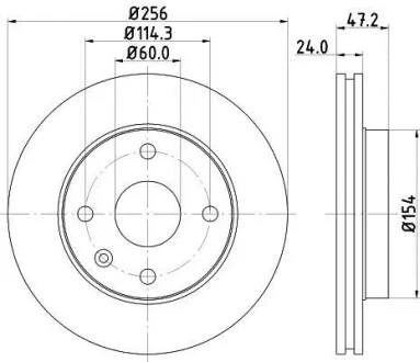 Тормозной диск перед. Lacetti 05- (256x24) HELLA PAGID Hella pagid 8DD355111-351
