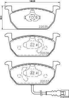 HELLA VW Тормозные колодки передн.Audi A3 13-,Seat Leon,Skoda Octavia III,Golf VII 12- Hella pagid 8DB 355 021-951