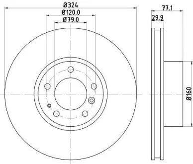 HELLA Диск тормозной перед. BMW 5-serie E39, 7-serie E38 (324*30) Hella pagid 8DD 355 127-101