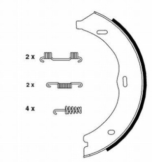 HELLA DB Щеки ручного тормоза (d =186мм) Vito 03- Hella pagid 8DA 355 050-561