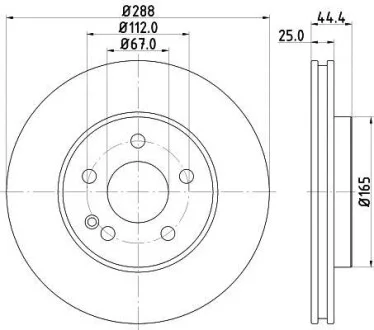 Диск гальмівний перед. DB A-class 04- Hella pagid 8DD 355 111-081