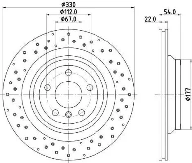 HELLA DB Диск тормозной задн.GLE W166 11- Hella pagid 8DD 355 122-551