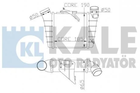 KALE VW Интеркулер Polo,Skoda Fabia I,II,Roomster 1.4/1.9TDI Kale oto radyator 342300