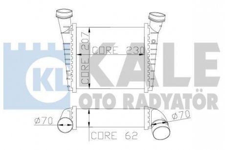 KALE VW Интеркулер Passat,Skoda SuperB I 1.9/2.0TDI 01- Kale oto radyator 342700