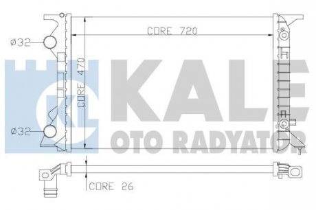 KALE VW Радиатор охлаждения Audi A4/5/6,Q5 2.0 09- Kale oto radyator 353400