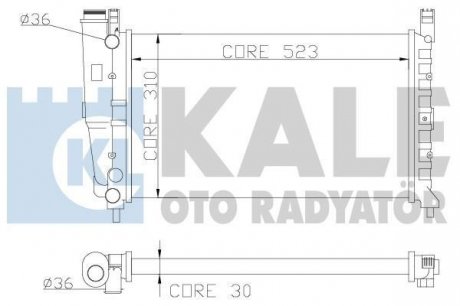 KALE FIAT Радиатор охлаждения Fiorino 1.4/1.6 94- Kale oto radyator 342265