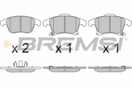 Тормозные колодки перед. Ford Galaxy III/Mondeo V/S-Max 14- (155.2x66.6x19.9) Bremsi BP3655