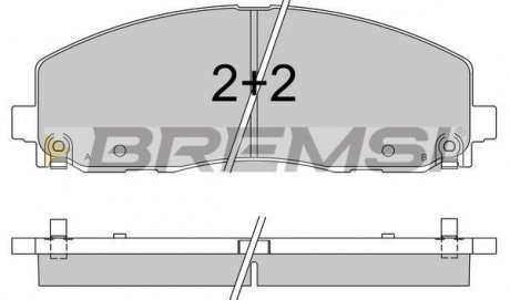 Гальмівні колодки пер. Fiat Freemont 11-/Dodge Caravan 08- (183x63.2x19.5) Bremsi BP3543 (фото 1)