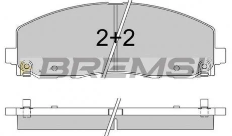 Тормозные колодки перед. Fiat Freemont 11-/Dodge Caravan 08- (183x63.2x19.5) Bremsi BP3543
