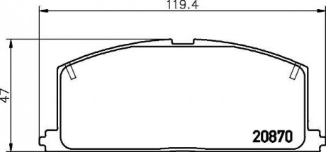 Колодки гальмівні дискові передні Toyota Fortuner, Hilux 2.5, 2.7, 3.0 (05-) Nisshinbo NP1001