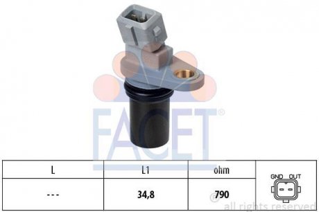 Датчик положения коленвала Smart 451/452 0.7-1.0 i/Turbo/CDi 03-> FACET 9.0641