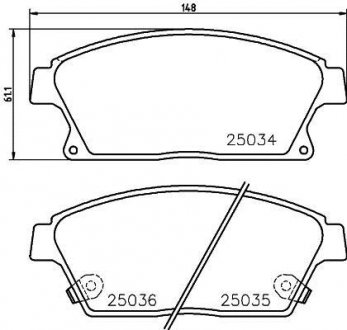 Колодки гальмівні дискові передние Chevrolet Cruze 1.6, 1.8, 2.0 (11-) Nisshinbo NP6073