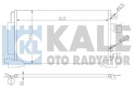 Радіатор кондиціонера Citroen C4 Aircross, C-Crooser, Mitsubishi ASX Kale oto radyator 381700