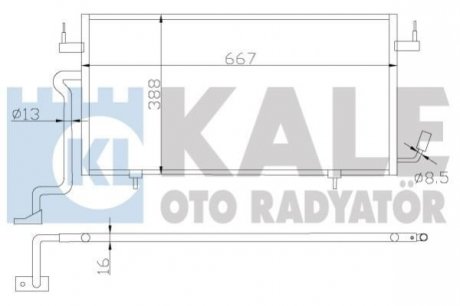 KALE CITROEN Радиатор кондиционера Berlingo,Xsara,Peugeot Partner 1.8D/1.9D 98- Kale oto radyator 385500 (фото 1)