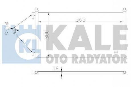 KALE FIAT Радиатор кондиционера Doblo,Punto 1.2/1.3JTD/1.9JTD 99- Kale oto radyator 378200