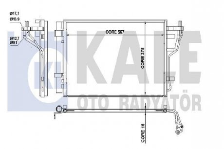 KALE KIA Радиатор кондиционера Cerato II 1.6/2.0 09- Kale oto radyator 342535