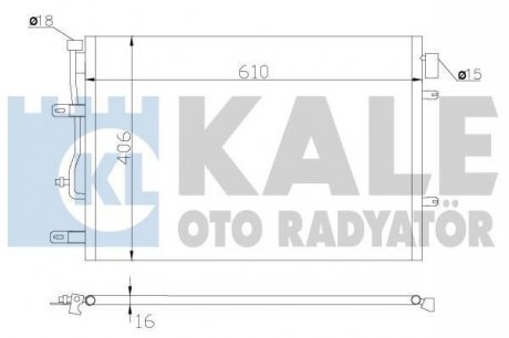 KALE VW Радиатор кондиционера Audi A4/6 1.6/3.0 00- Kale oto radyator 342410