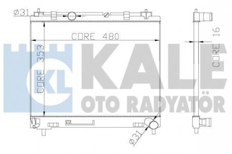 KALE TOYOTA Радиатор охлаждения Yaris 1.4 D-4D 05- Kale oto radyator 342140