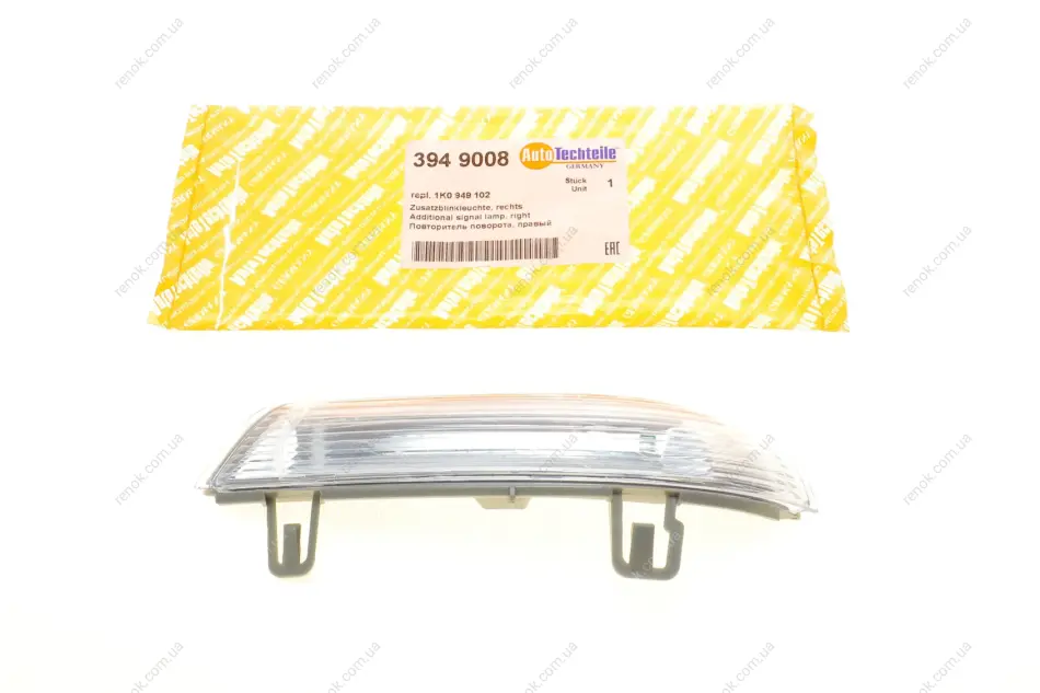 Повторювач повороту на дзеркало VW Golf V/Passat/Sharan 95- (R) AUTOTECHTEILE 394 9008 (фото 1)