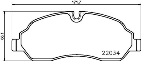 Гальмівні колодки дискові перед. FORD TRANSIT (RWD) 2.0D/2.2D 08.13- Hella pagid 8DB 355 021-571