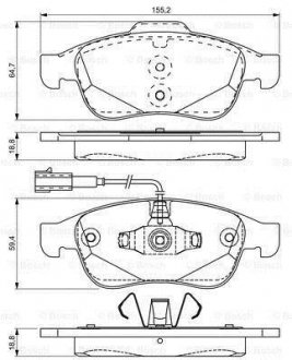 ALFA ROMEO К-т передних торм. колодок Giulietta 1,4-1,6 10- BOSCH 0986495312 (фото 1)