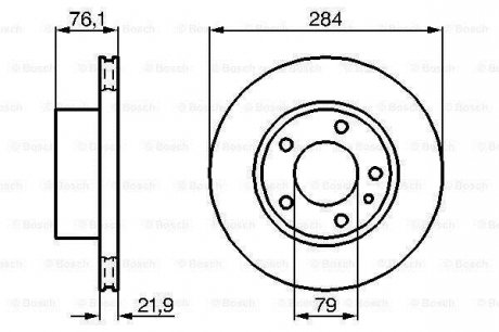 BMW Диск тормозной передний 518 I -88 284 22 20.4 BOSCH 0986478043 (фото 1)