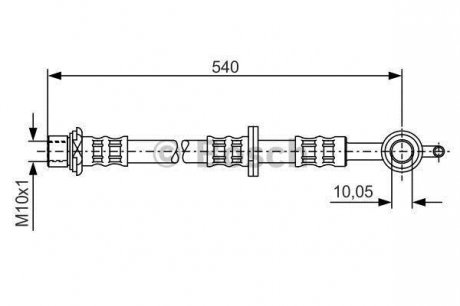 TOYOTA Шланг тормозной пер. лев. Yaris -05 BOSCH 1987476838