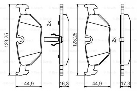 Тормозные колодки задн. BMW E36/46, E85 BOSCH 0986495470 (фото 1)