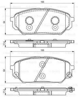 HYUNDAI Колодки тормозные передн.IX55 BOSCH 0986495310