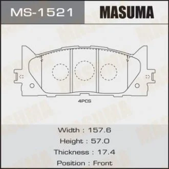 Колодки гальмівні передн Toyota Camry (06-) (MS-1521) MASUMA MS1521