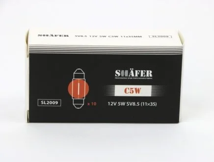 Лампа C5W 12V 5W SV 8,5 (11x35mm) SHAFER SL2009