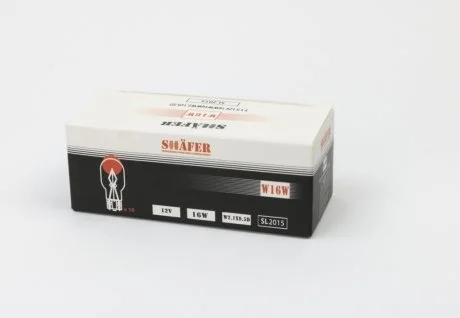 Лампа накалювання 12V 16W W16W W2.1×9.5D SHAFER SL2015