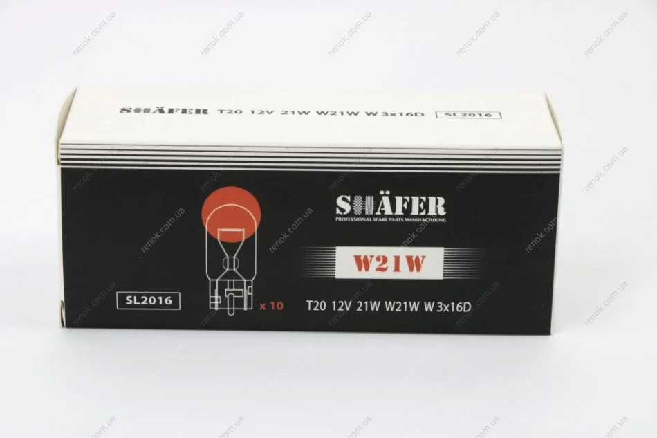 Лампа накалювання 12V 21W W21W W3×16D SHAFER SL2016 (фото 1)