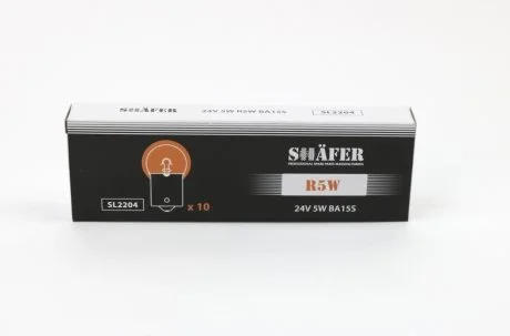 Лампа розжарення 24V 5W R5W BA15S SHAFER SL2204