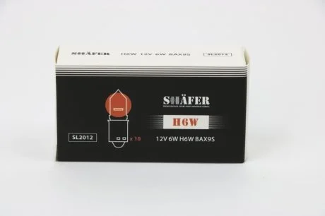 Лампа накалювання 12V 6W H6W BAX9S SHAFER SL2012