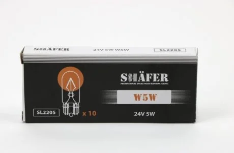 Лампа накалювання 24V 5W W5W SHAFER SL2205