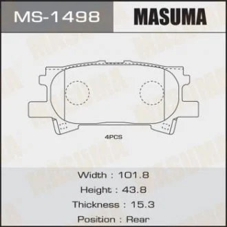 Колодки гальмівні передн Lexus RX 350 (06-08)/ Toyota Highlander (03-07) (MS-1498) MASUMA MS1498