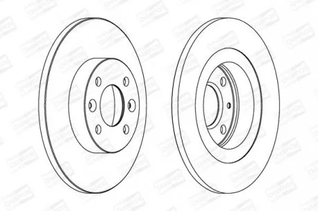 Диск гальмівний передній (кратно 2) Renault Lodan I, II (07-) CHAMPION 562293CH