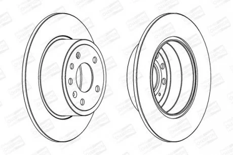Диск гальмівний задній (кратно 2) Opel/Vauxhall Vectra CHAMPION 561962CH