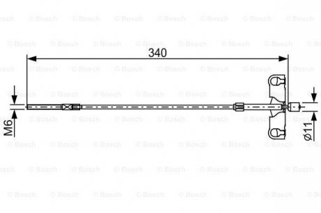 Трос ручника (передний) Toyota Auris 06-12 (L-340mm) BOSCH 1987482651