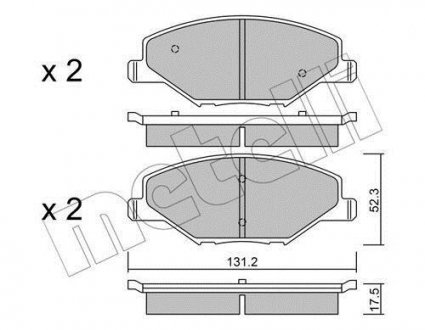 Колодки тормозные (передние) Skoda Fabia II/III 07-/VW Polo 10- Metelli 22-1006-0 (фото 1)