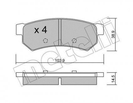 Колодки тормозные (задние) Chevrolet Lacetti 05-/Nubira 05-11 Metelli 22-0846-0 (фото 1)