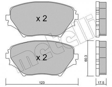 Колодки тормозные (передние) Toyota Rav 4 II 00-05 Metelli 22-0430-0