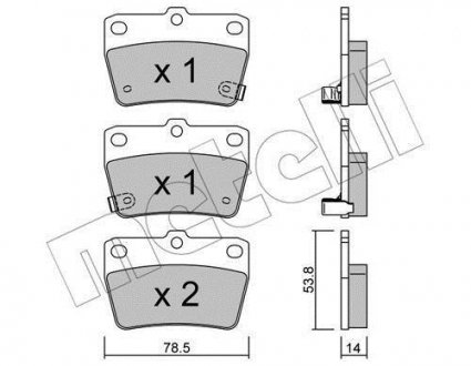 Колодки гальмівні (задні) Toyota Rav4 II 00-05 Metelli 22-0431-0 (фото 1)