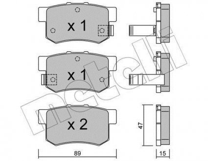 Колодки тормозные (задние) Suzuki SX4/Swift 06-/Honda Accord 91-93/Civic 95-/Fiat Sedici 06-14 Metelli 22-0173-0 (фото 1)