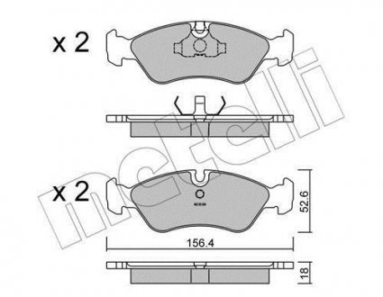 Колодки тормозные (передние) Opel Astra F 91-01/Vectra A/B 88-03/Kadett E 85-92/Omega A 86-94 Metelli 22-0117-0